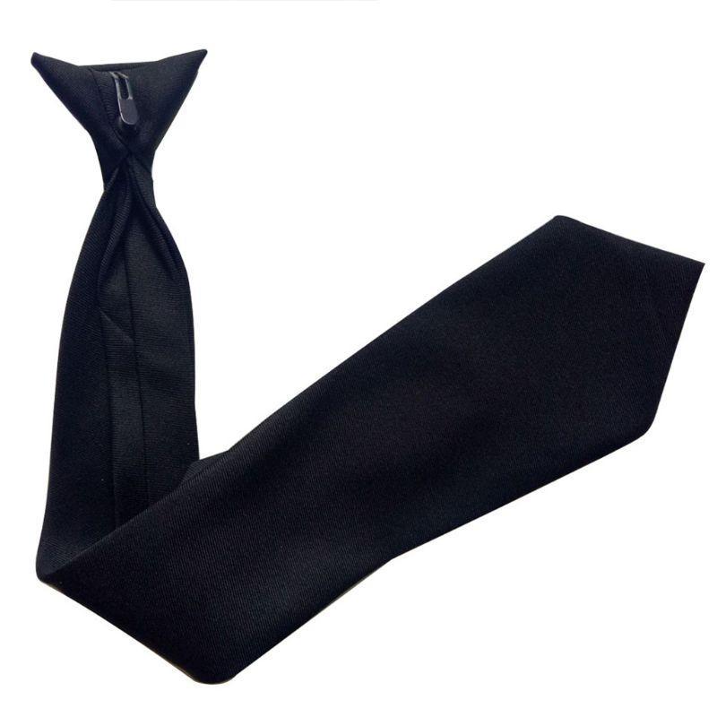 Bow Tie Pre Tied - 31BB 50x8 ซม.บุรุษชุดสีดำสีเลียนแบบผ้าไหม Clip-On Pre-ผูกคอผูก