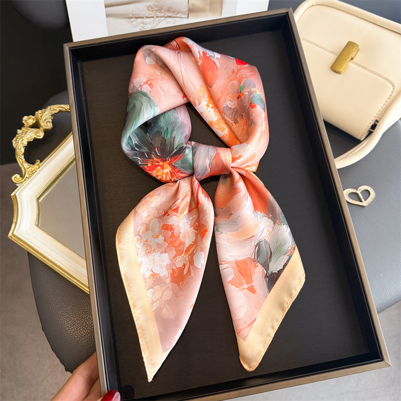 ผ้าพันคอไหมพิมพ์ลายดอกไม้ใหม่ป - Ascot Neck Scarf บทวิจารณ์และราคา