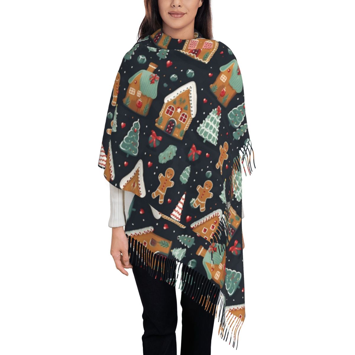 ความสุขในวันคริสต์มาส - ขนมปัง - Pashmina Wrap Large บทวิจารณ์และราคา