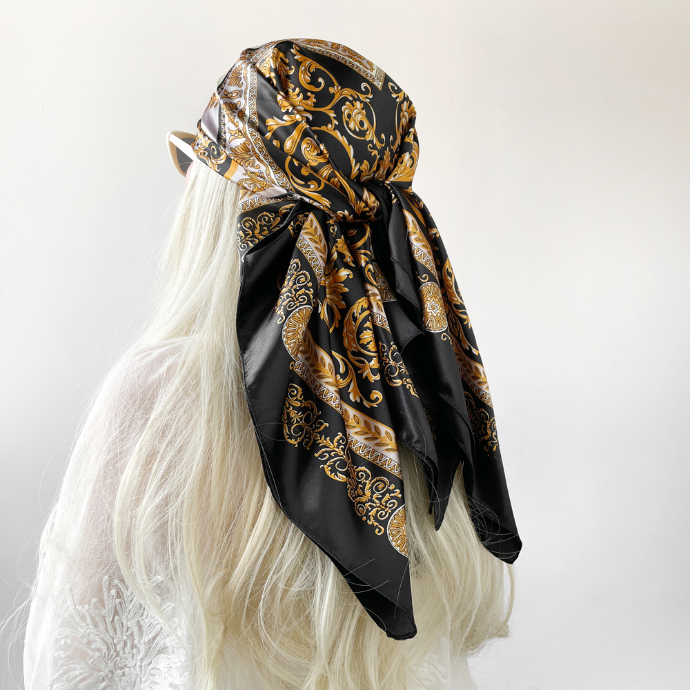 ผ้าพันคอไหมซาตินทรงสี่เหลี่ยมส - Head Wrap Turban บทวิจารณ์และราคา