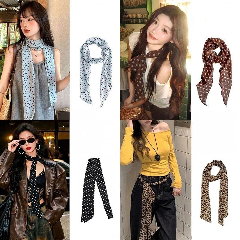 ผ้าพันคอไหมลายจุดและลายดอกไม้  - Ascot Neck Scarf บทวิจารณ์และราคา