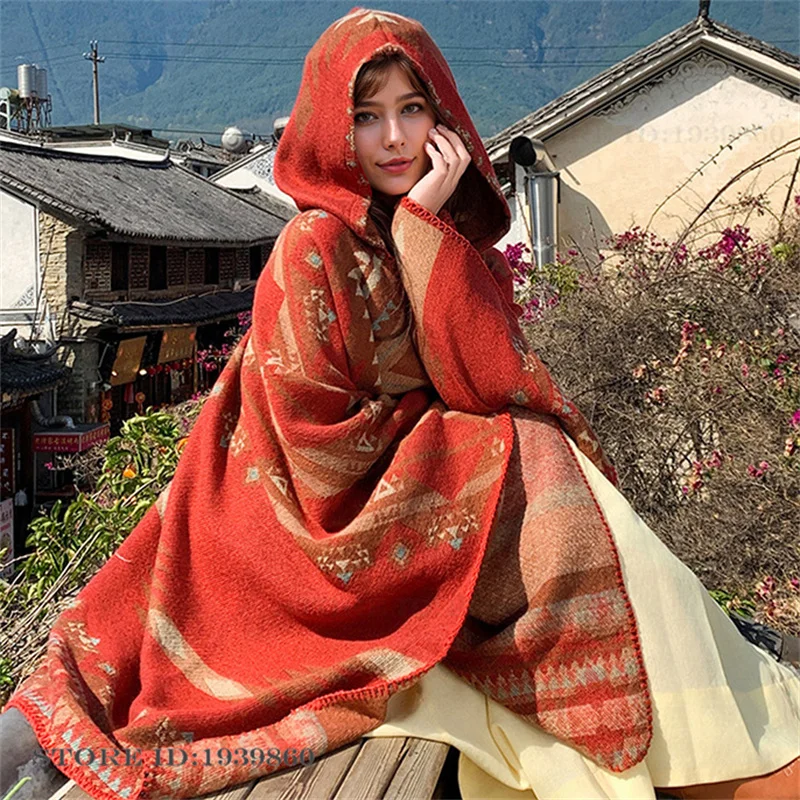 ผ้าคลุมไหล่แบบมีฮู้ด ผ้าพันคอ  - Woven Scarf Blanket บทวิจารณ์และราคา