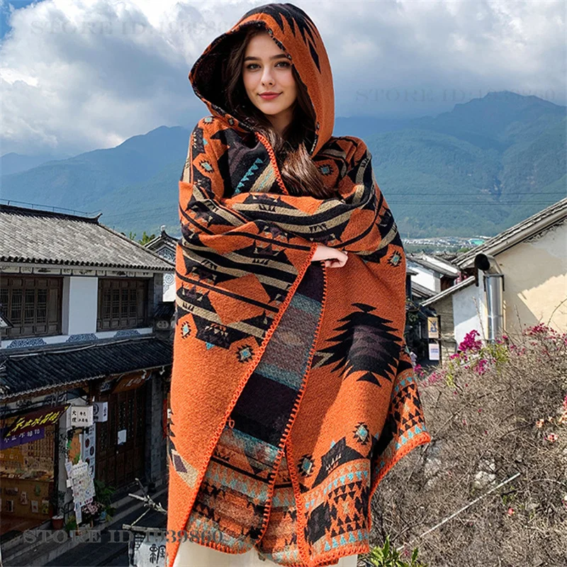 ผ้าคลุมไหล่แบบมีฮู้ด ผ้าพันคอ  - Woven Scarf Blanket บทวิจารณ์และราคา